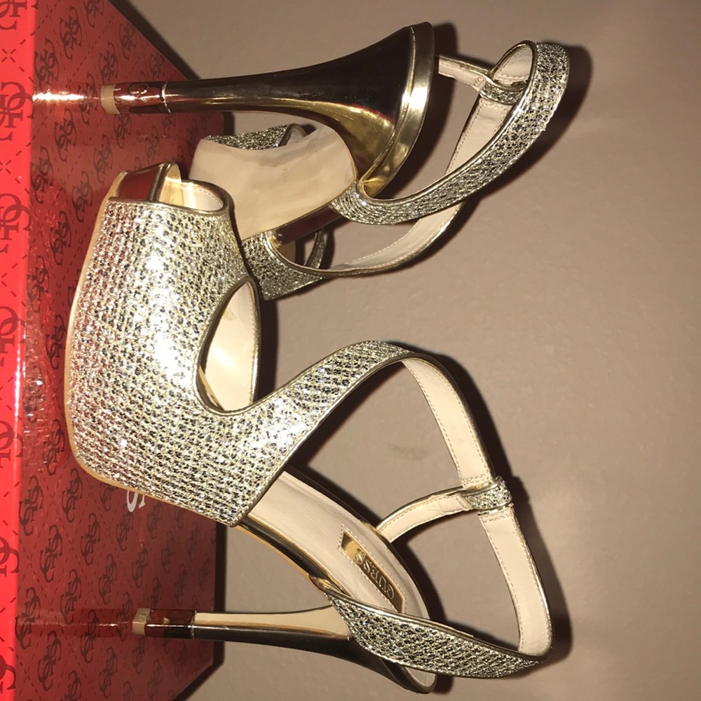 Gold Heels ( Worn Once )